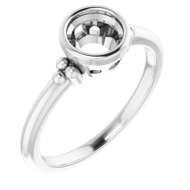 Beaded Bezel-Set Solitaire Ring