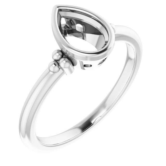Beaded Bezel-Set Solitaire Ring