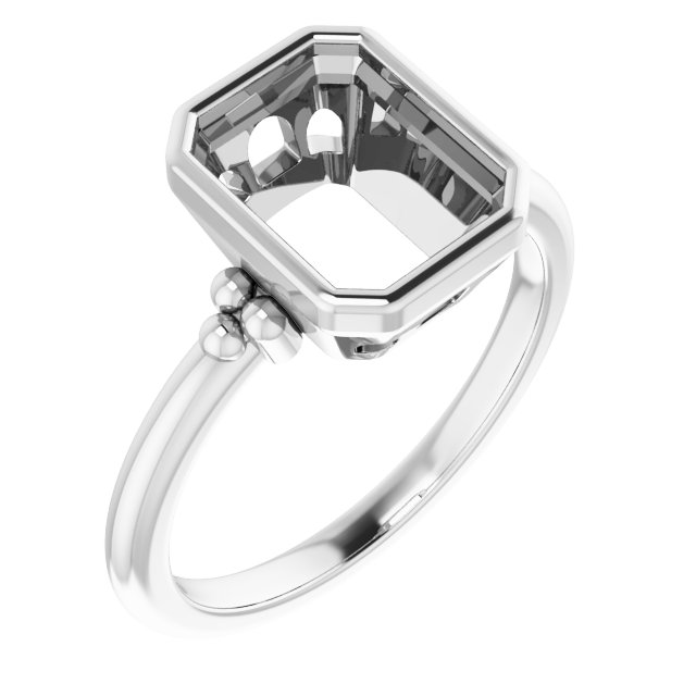 Beaded Bezel-Set Solitaire Ring