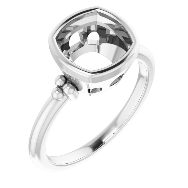 Beaded Bezel-Set Solitaire Ring