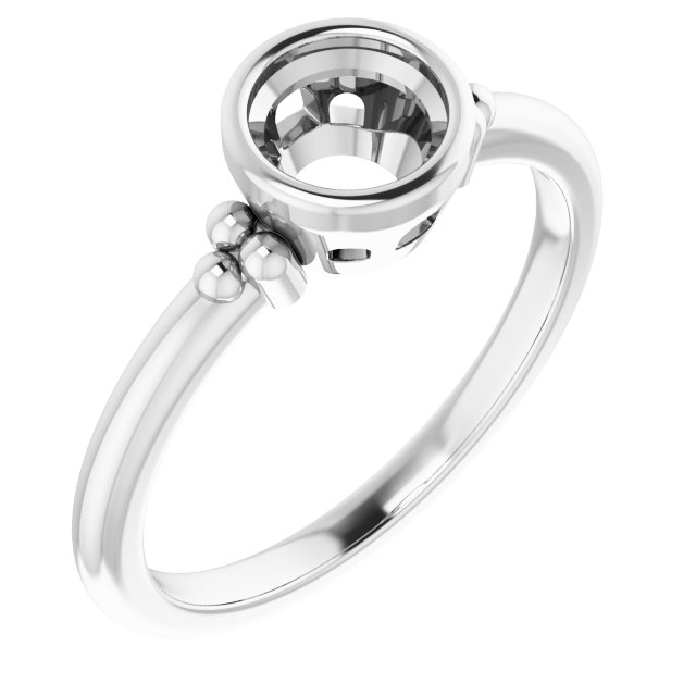 Beaded Bezel-Set Solitaire Ring