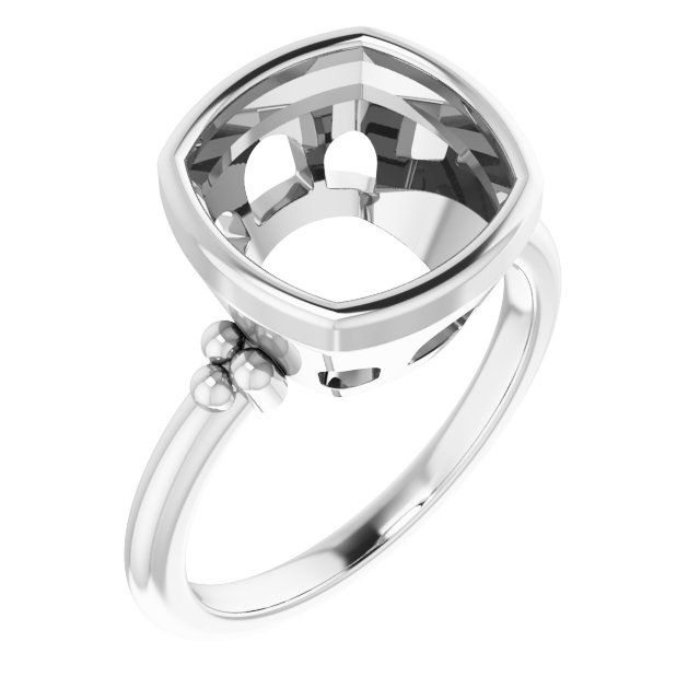Beaded Bezel-Set Solitaire Ring