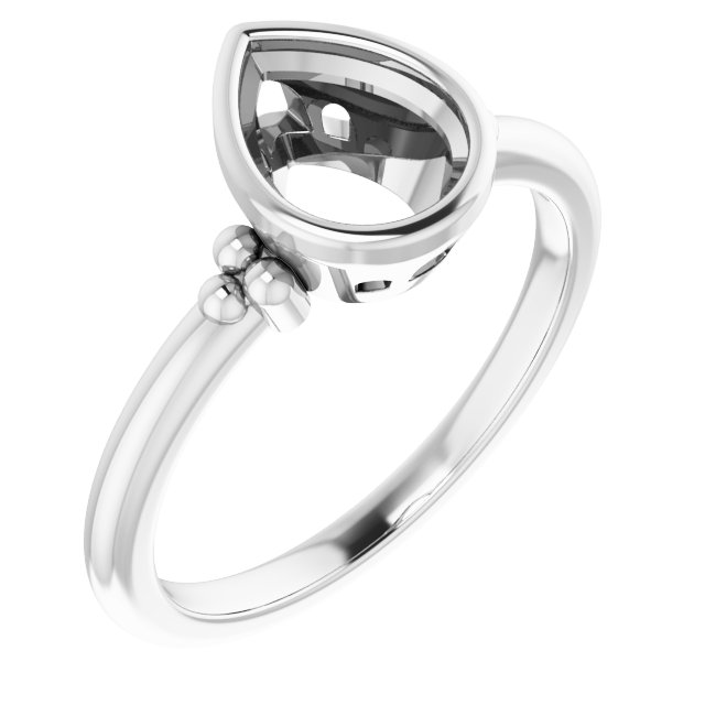 Beaded Bezel-Set Solitaire Ring
