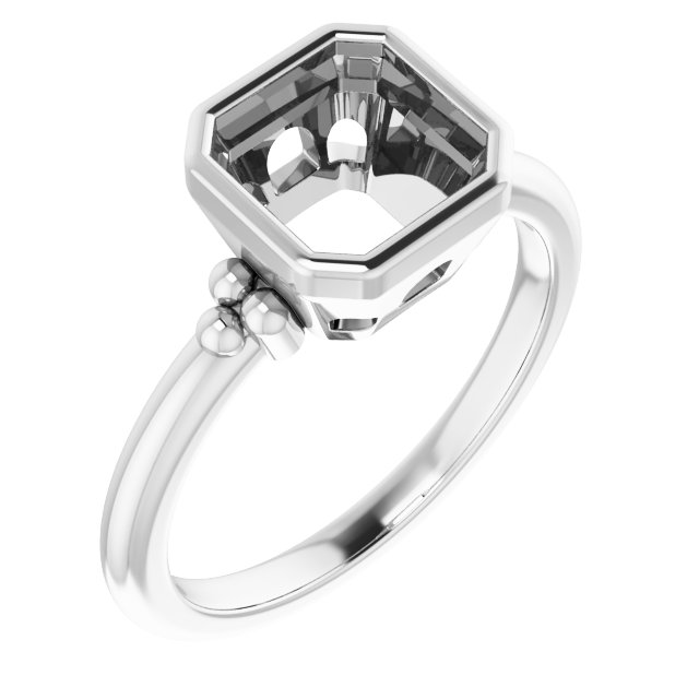 Beaded Bezel-Set Solitaire Ring