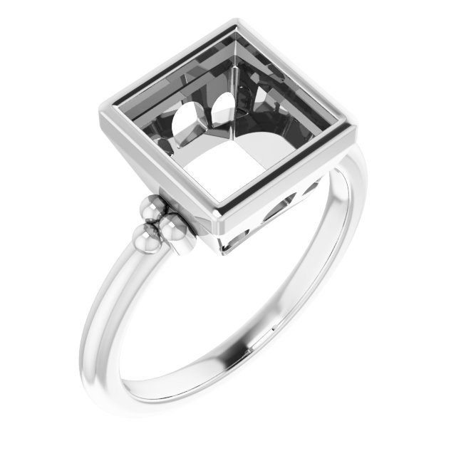 Beaded Bezel-Set Solitaire Ring