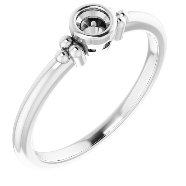 Beaded Bezel-Set Solitaire Ring