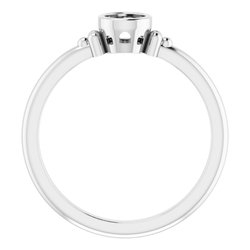 Beaded Bezel-Set Solitaire Ring
