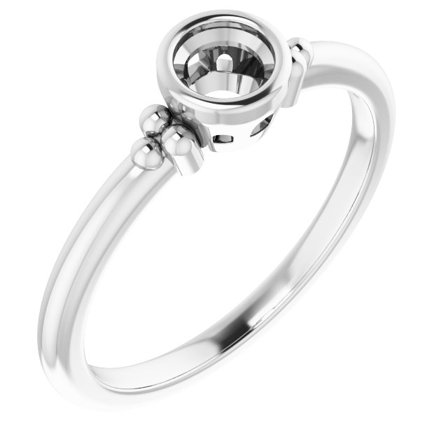 Beaded Bezel-Set Solitaire Ring
