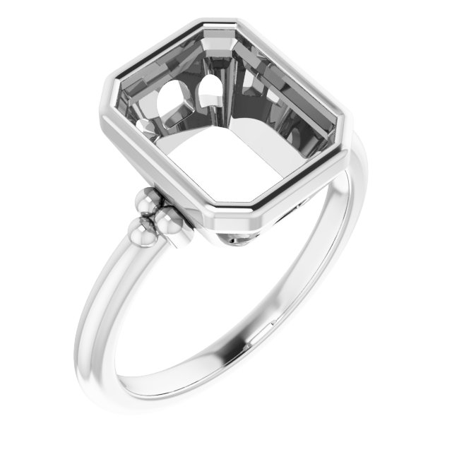 Beaded Bezel-Set Solitaire Ring