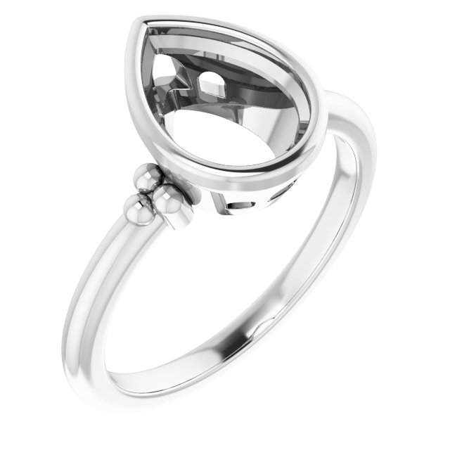 Beaded Bezel-Set Solitaire Ring