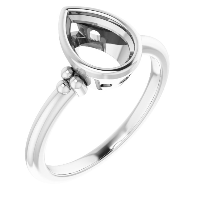 Beaded Bezel-Set Solitaire Ring
