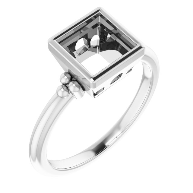 Beaded Bezel-Set Solitaire Ring