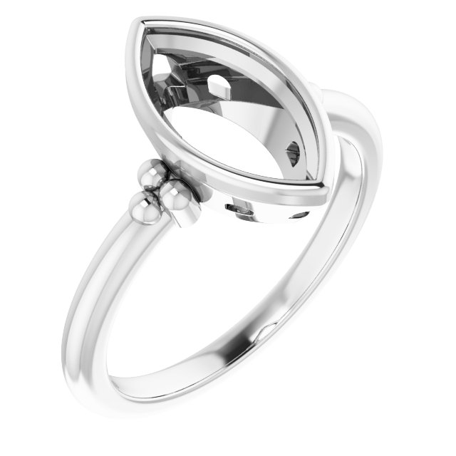 Beaded Bezel-Set Solitaire Ring