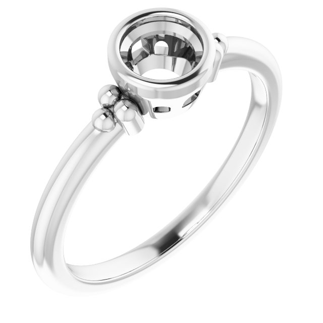 Beaded Bezel-Set Solitaire Ring