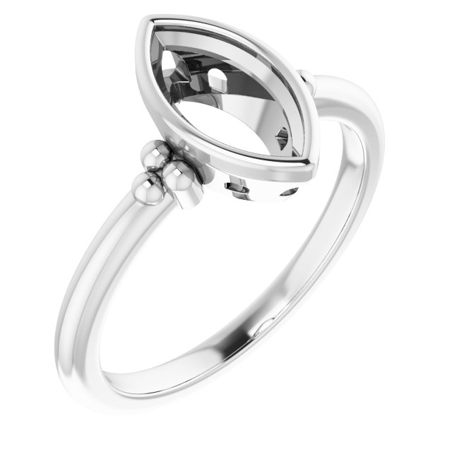 Beaded Bezel-Set Solitaire Ring
