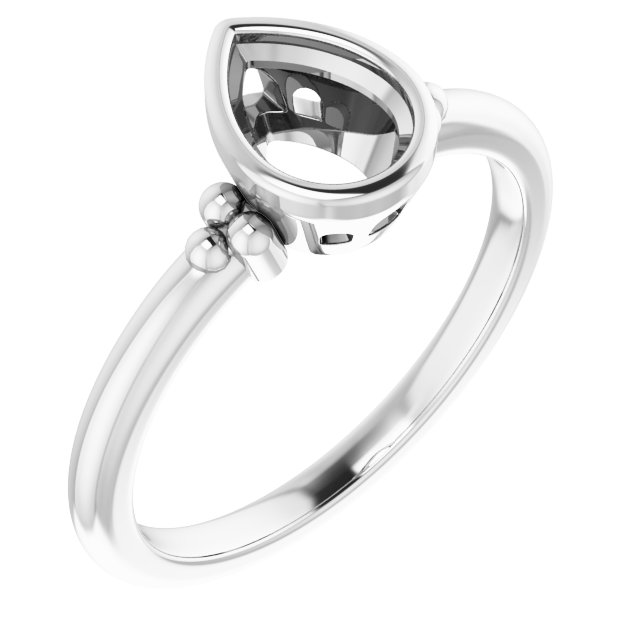 Beaded Bezel-Set Solitaire Ring