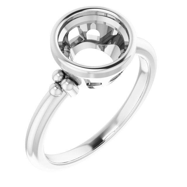 Beaded Bezel-Set Solitaire Ring