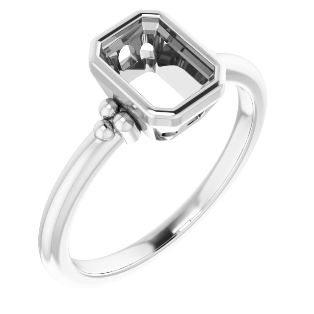 Beaded Bezel-Set Solitaire Ring