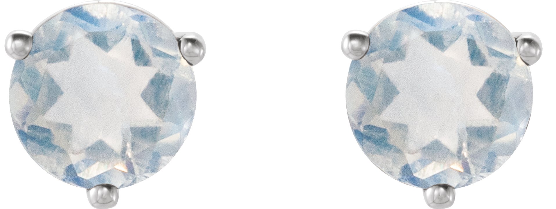 Sterling Silver Natural Blue Sheen Moonstone Earrings