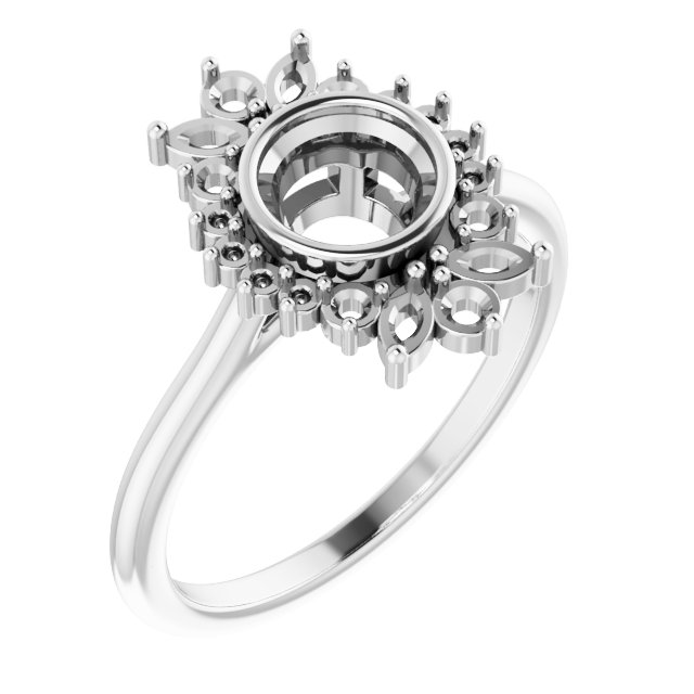 Bezel-Set Halo-Style Engagement Ring or Band