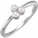14K White Cultured White Freshwater Pearl Cluster Ring