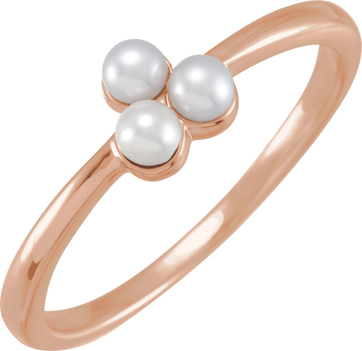 14K Rose Cultured Freshwater Pearl Cluster Ring Ref 18624471