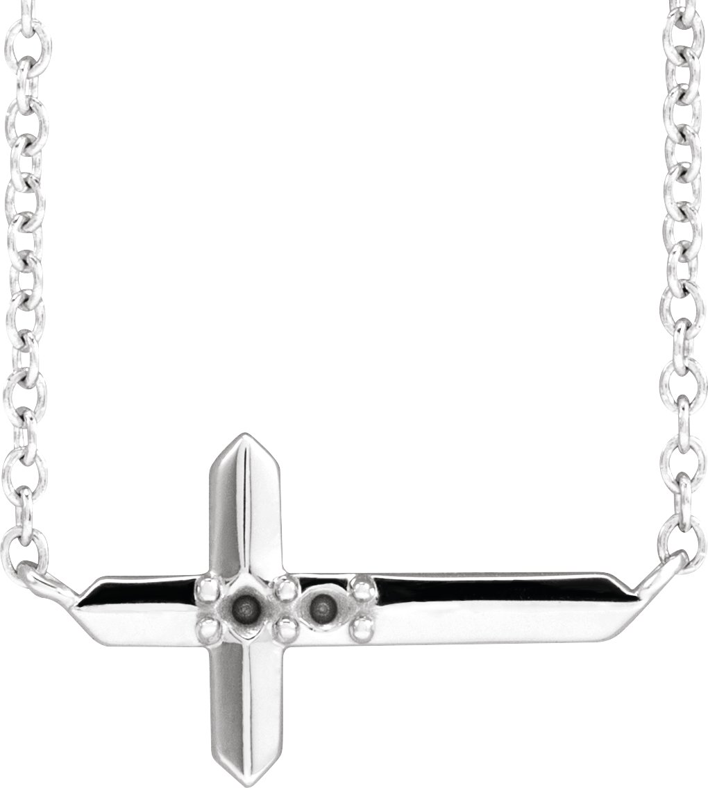 Family Sideways Cross Necklace or Center