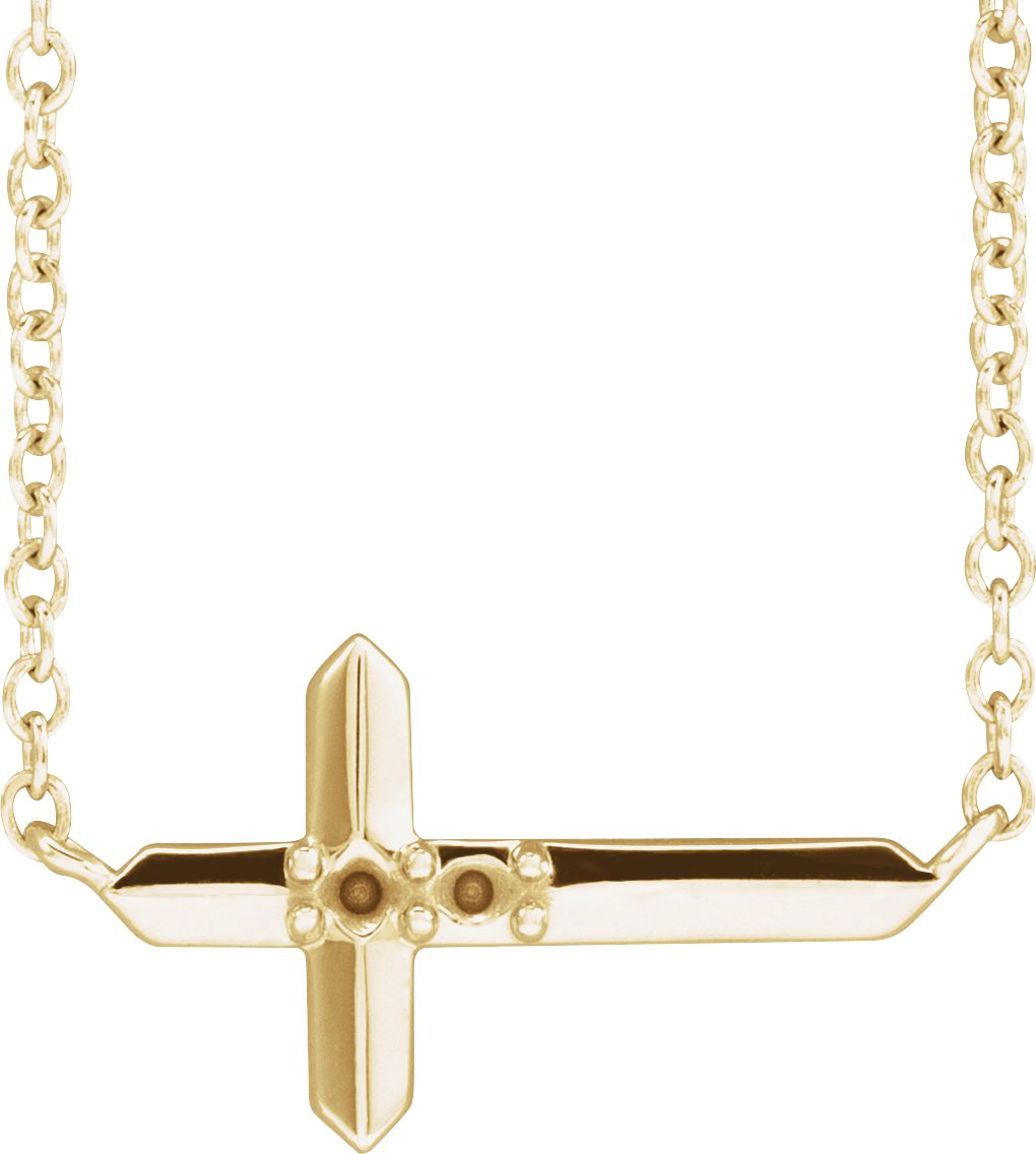 Family Sideways Cross Necklace or Center