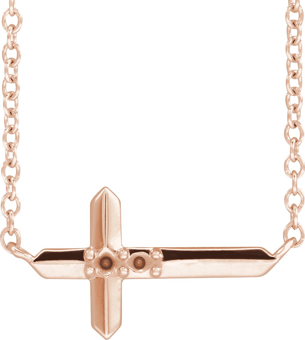Family Sideways Cross Necklace or Center