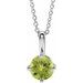14K White 6 mm Natural Peridot Solitaire 16-18