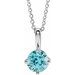 Sterling Silver 4 mm Natural Blue Zircon Solitaire 16-18