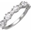 14K White 4x3 mm Oval 0.625 CTW Natural Rose Cut Diamond Anniversary Band Ref 18642997