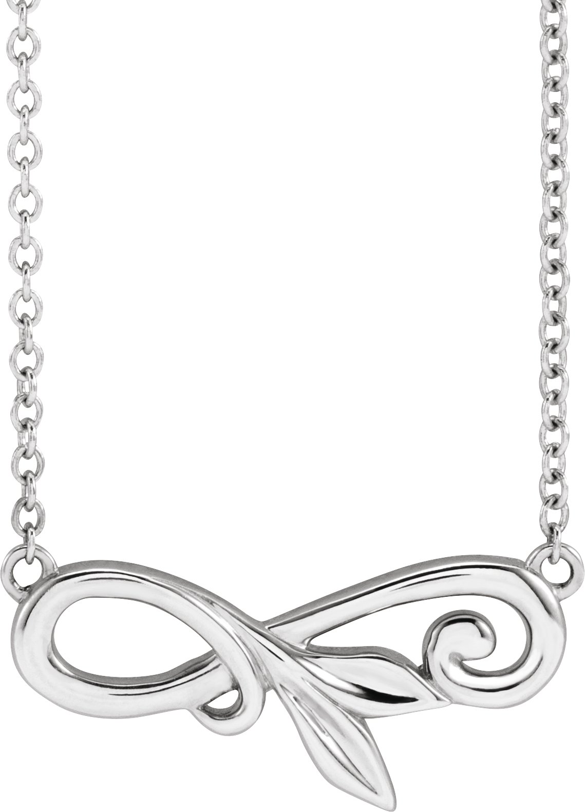 Sterling Silver Floral 18" Necklace