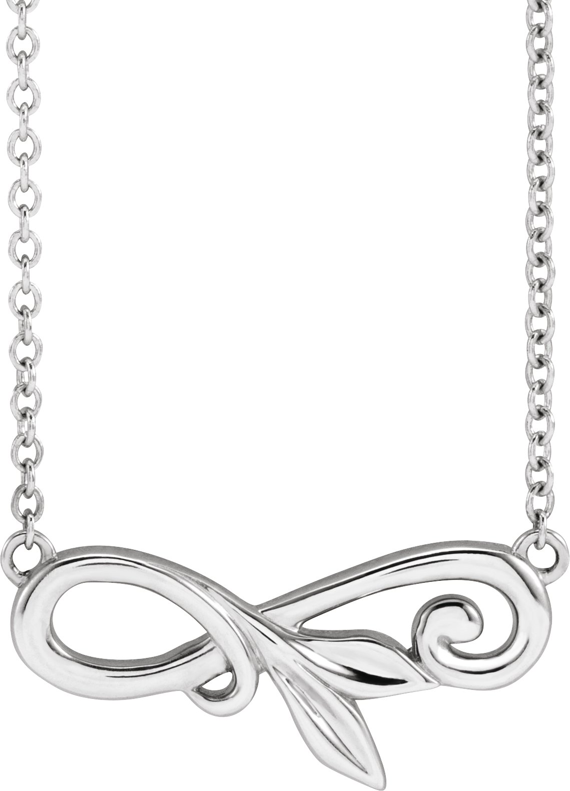 Sterling Silver Floral 18 Necklace