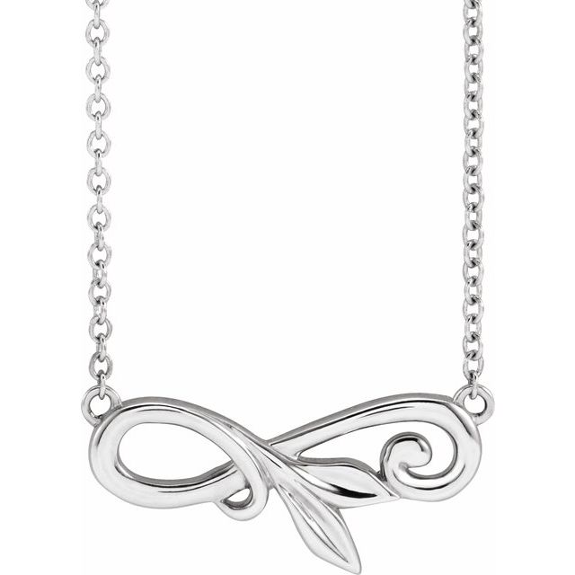 Sterling Silver Floral 18 Necklace