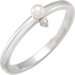14K White Cultured White Seed Pearl & .015 CT Natural Diamond Ring