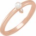 14K Rose Cultured White Seed Pearl & .015 CT Natural Diamond Ring
