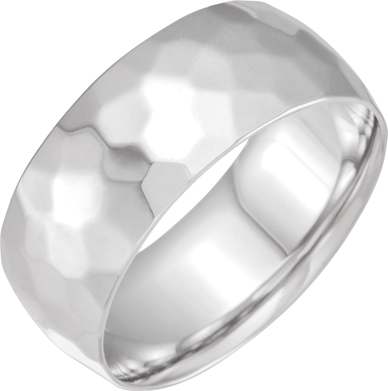 Geometric Faceted Comfort-Fit Flat Band