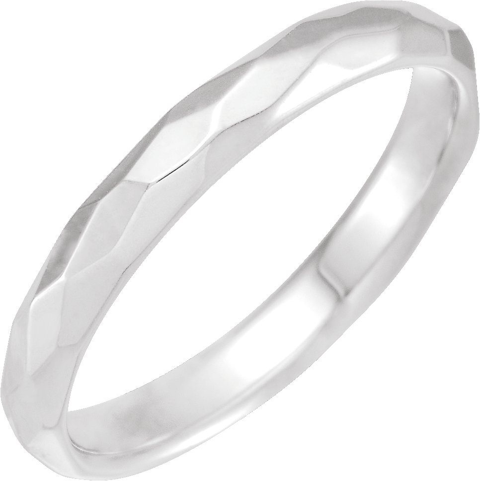 Geometric Faceted Comfort-Fit Flat Band