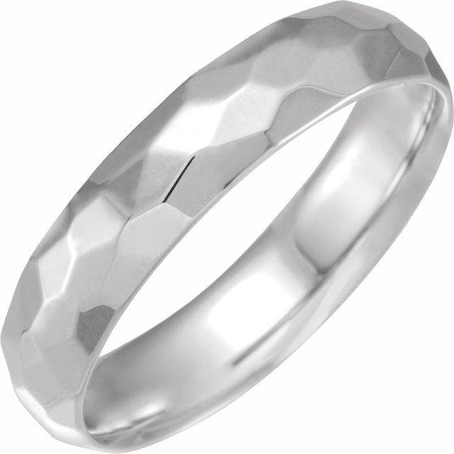 Sterling Silver 5 mm Textured Patterned Band Size 10