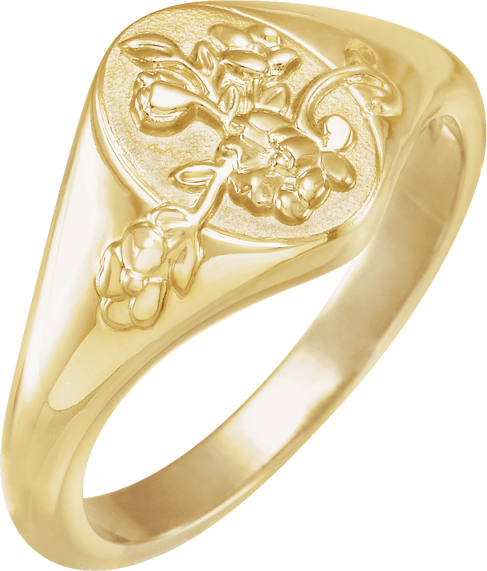 floral signet ring