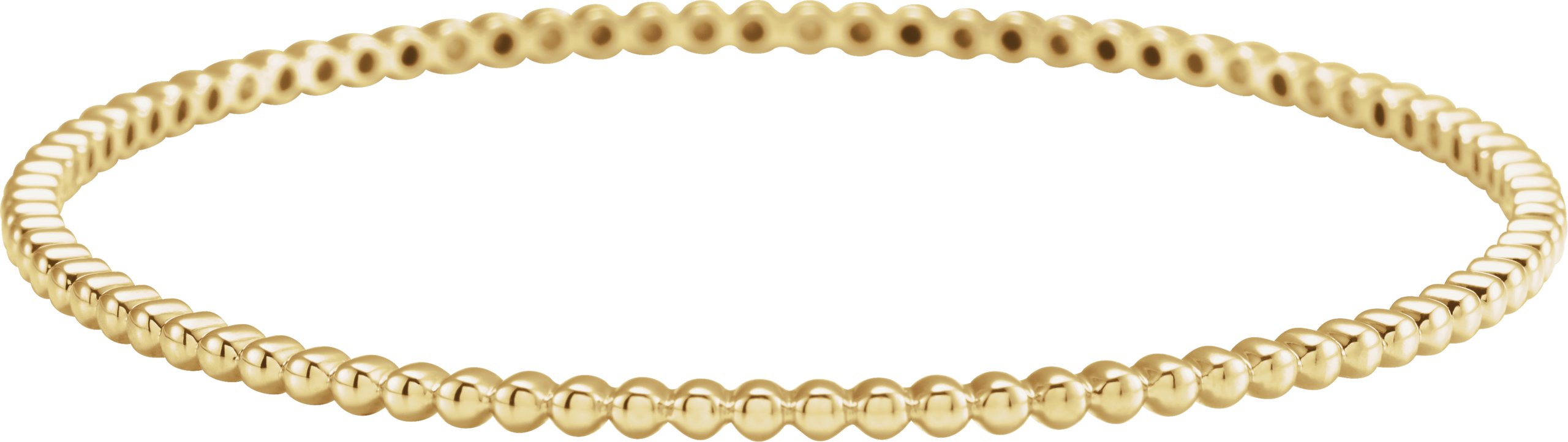 14K Yellow Beaded Bangle Bracelet