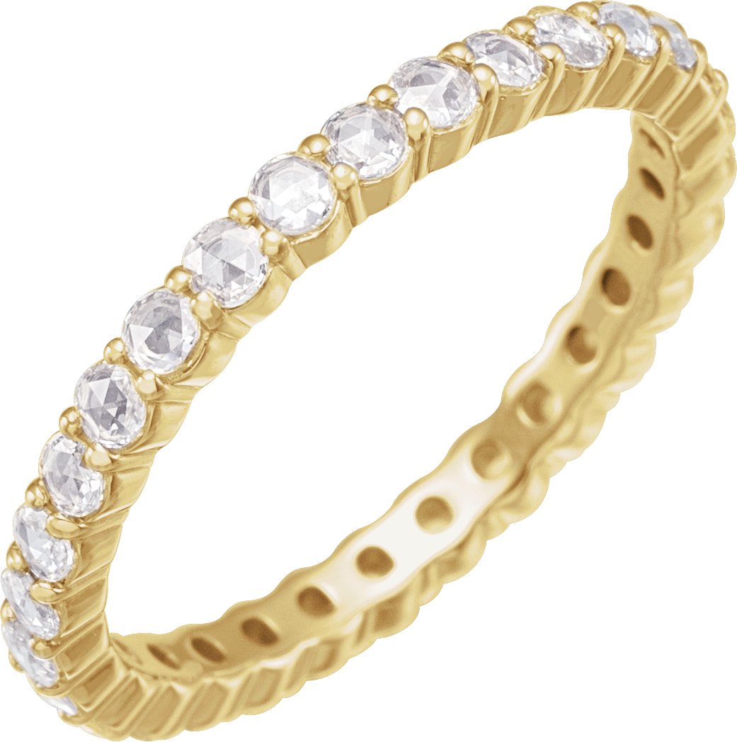 14K Yellow 1/2 CTW Natural Diamond Eternity Band Size 6.5