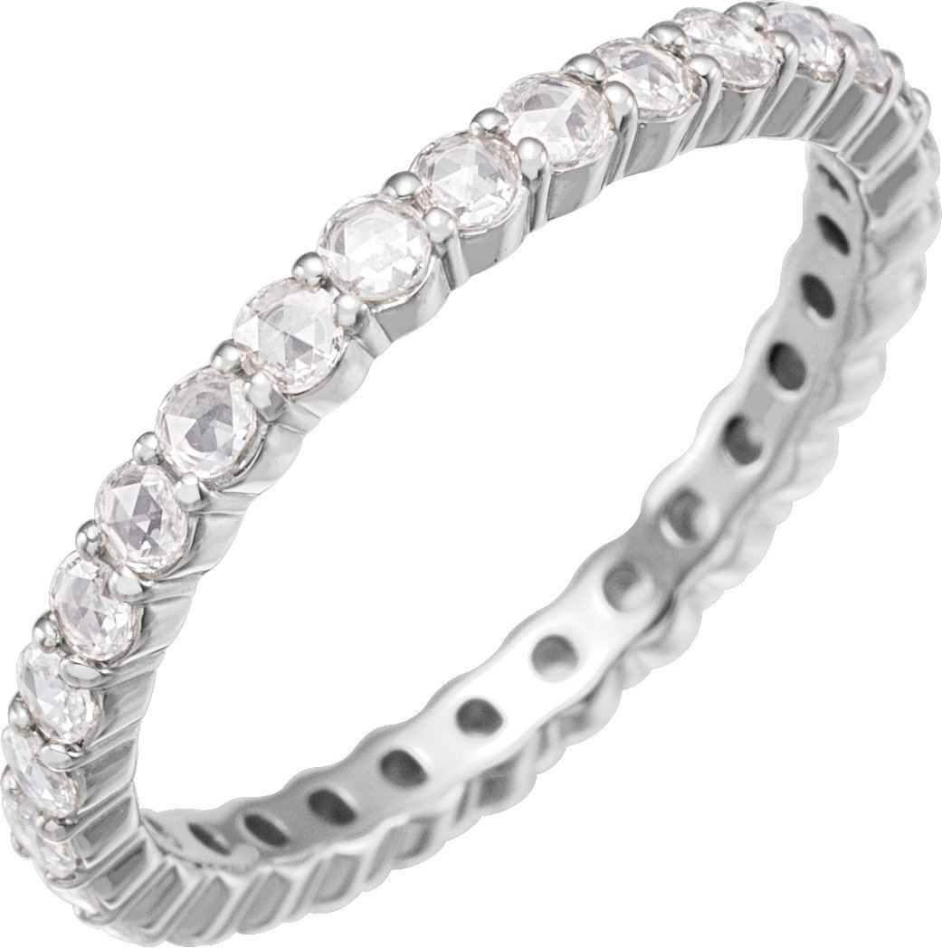 14K White 1/2 CTW Natural Diamond Eternity Band Size 7