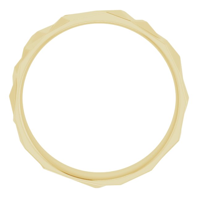 Alternative view of Geometric Patterned Band – 10K Yellow Gold