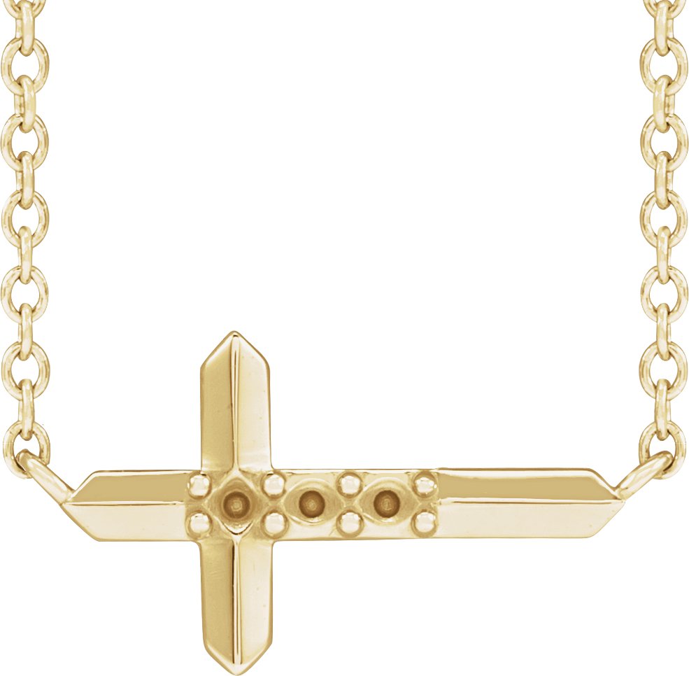 Family Sideways Cross Necklace or Center