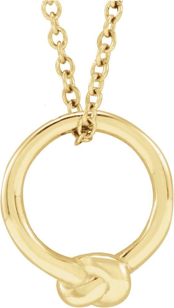 14K Yellow Circle Knot 18" Necklace