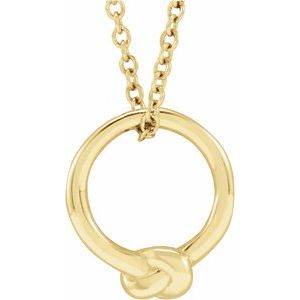 14K Yellow Circle Knot 18" Necklace