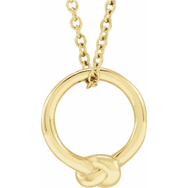 14K Yellow Circle Knot 18" Necklace