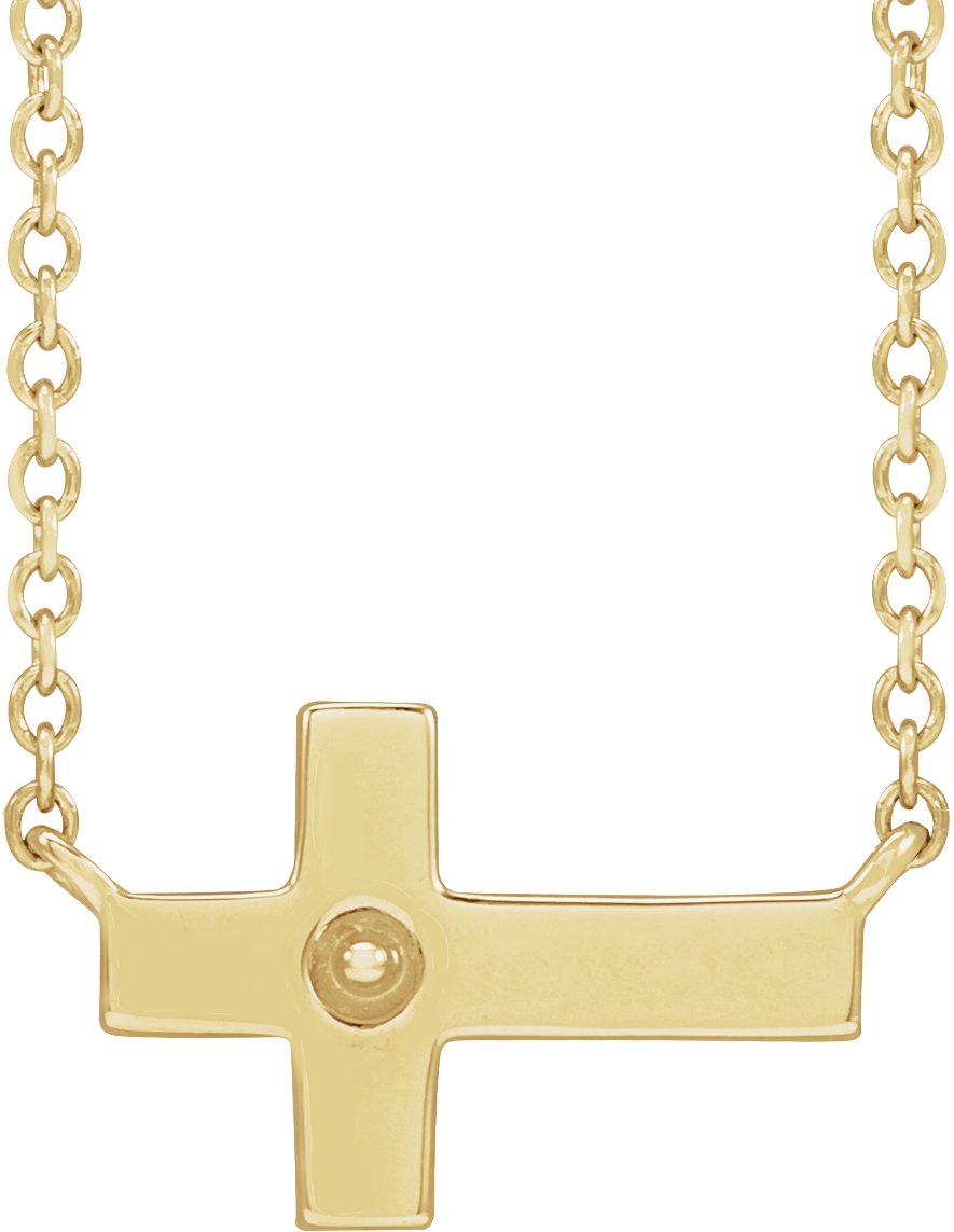 Pearl Sideways Cross Necklace or Center